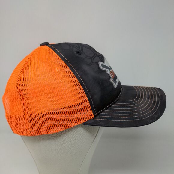 Richardson Men's Snapback Mesh Back Hat Black Orange Imavex Orange Baseball - Picture 4 of 9